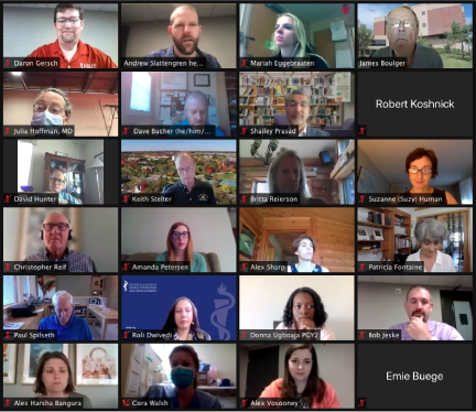 screenshot of some participants of the MAFP 2021 House of Delegates