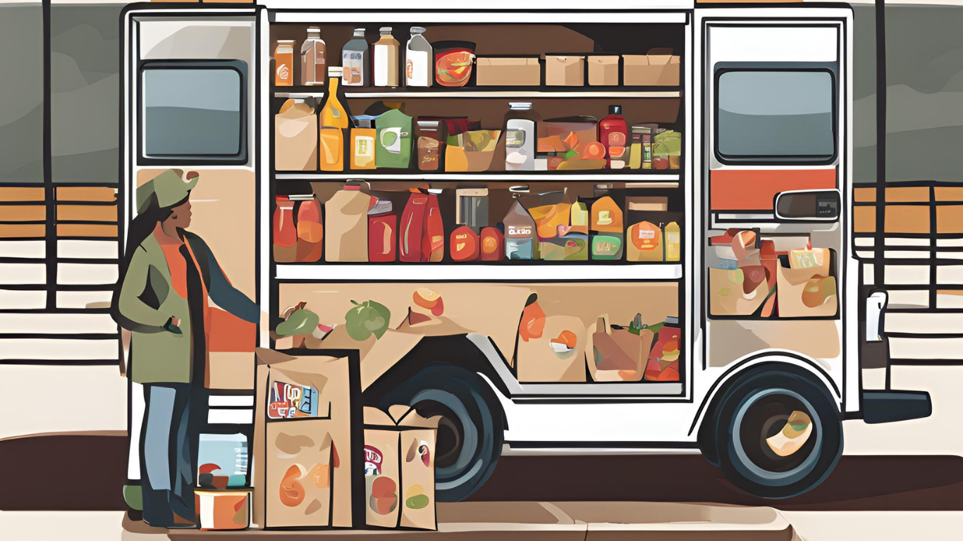 AI generated graphic of a mobile food pantry