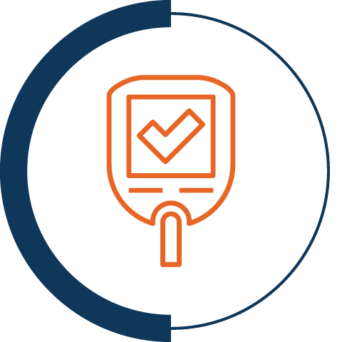 icon of a glucose meter inside a circle